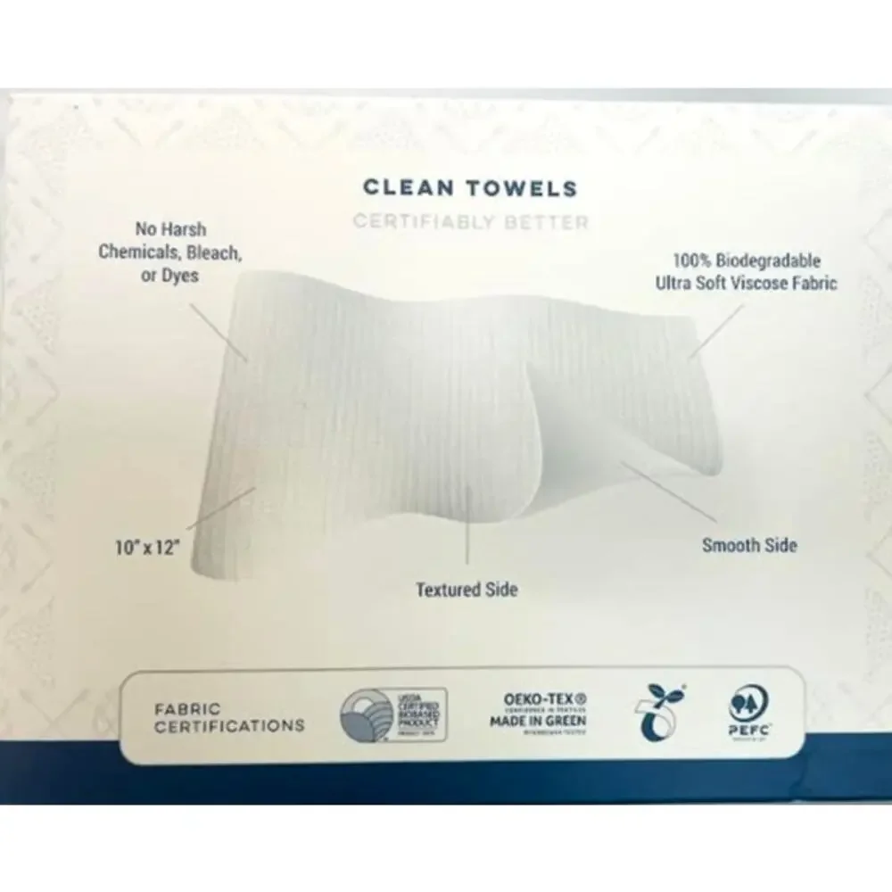 2pk Clean‎ Skin Club XL Disposable Towels Makeup Remover Facial Cloth